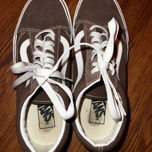 Vans Brown and White Sneakers